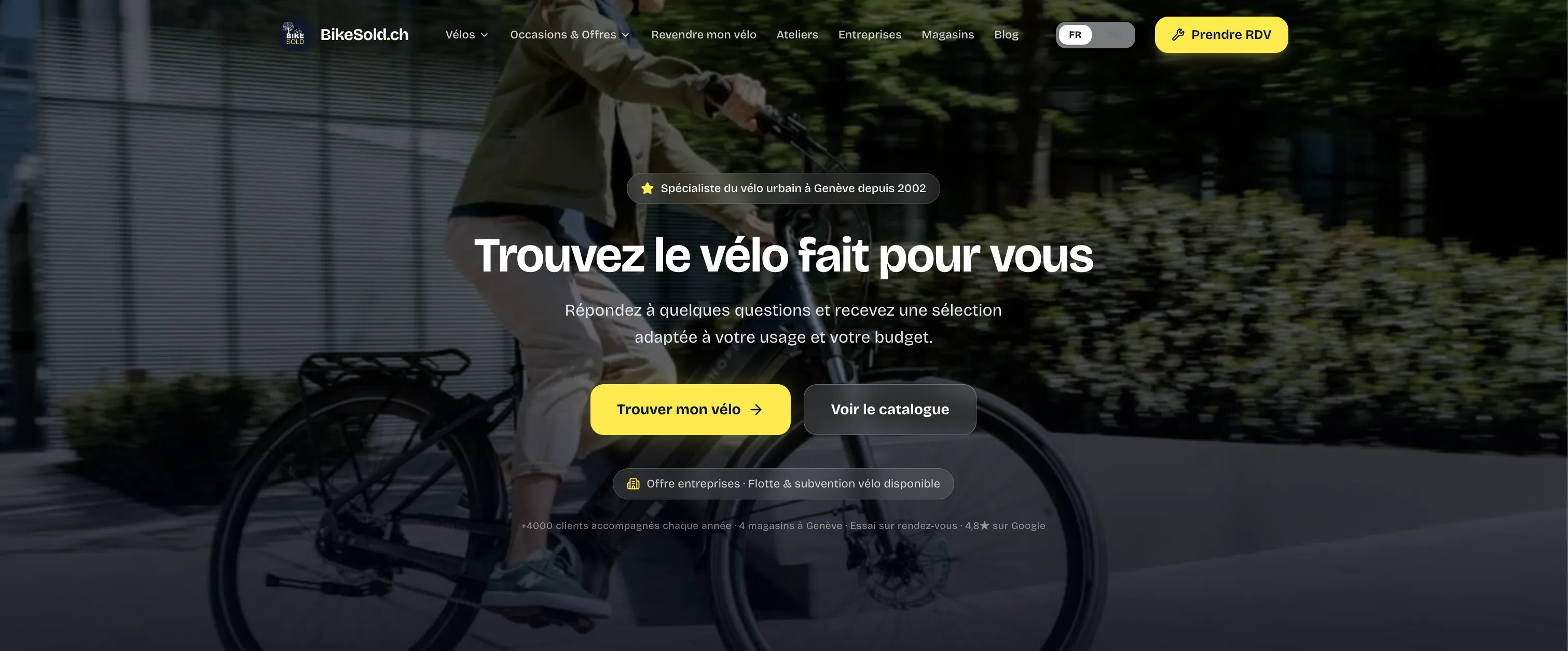Site web BikeSold.ch, vélociste genevois